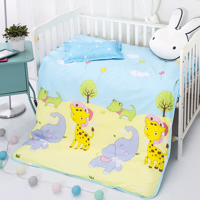 3 stk baby sengetøj 100%  bomuld dynebetræk lagen pudebetræk baby sengetøj sæt til nyfødte dreng og pige værelse dekoration: Lyserød