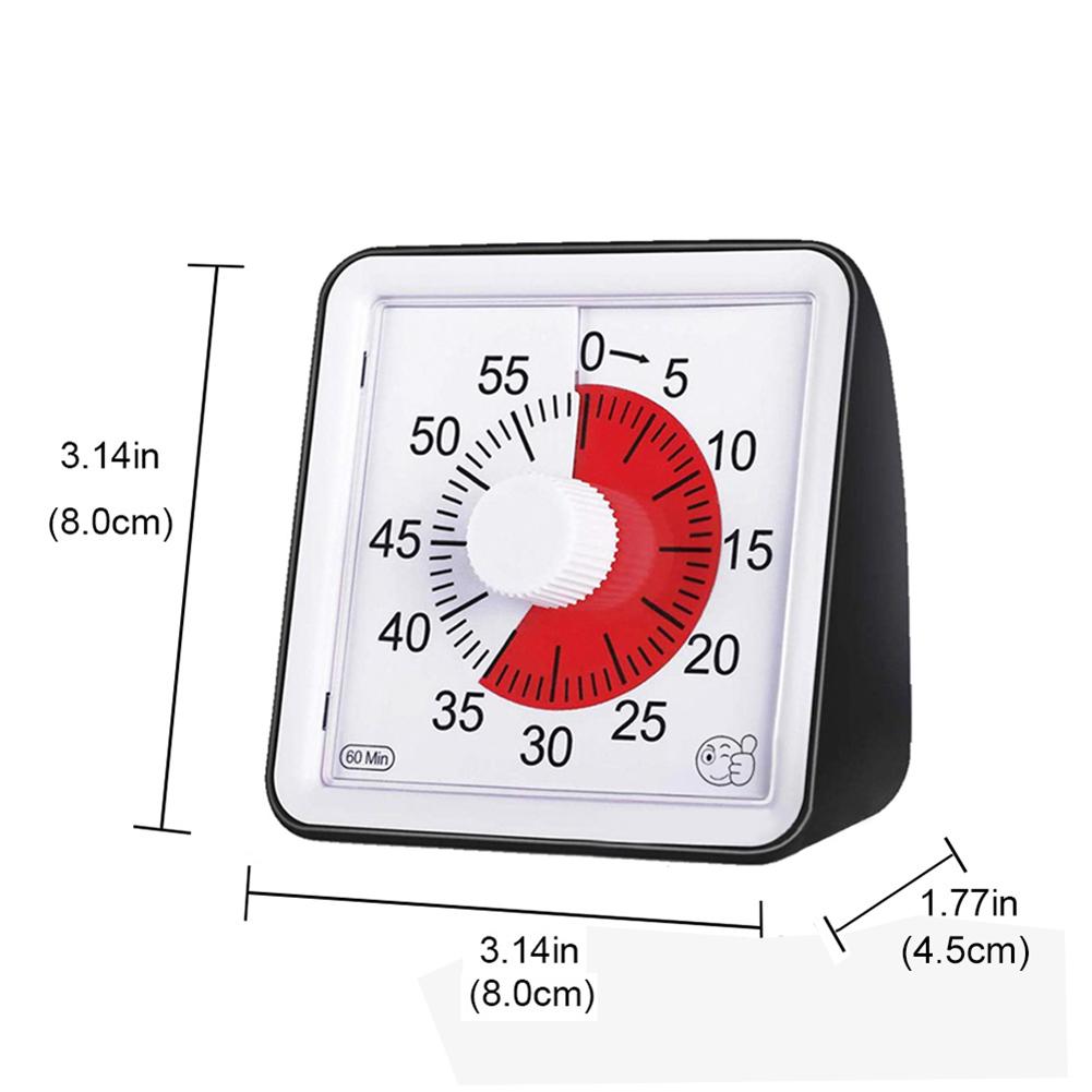60 Minutes Visual Analog Timer Silent Countdown Clock Time Management Tool For Kids Adults Safe Durable Home Use