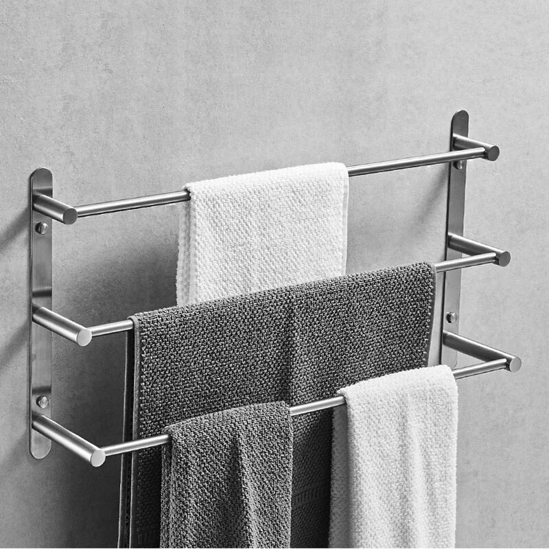 Chrome Bathroom Towel Rack 304 Stainless Steel Towel Bar Wall Mount Towel Holder 40cm/50cm/60cm Bathroom Accessories: nickel 60cm