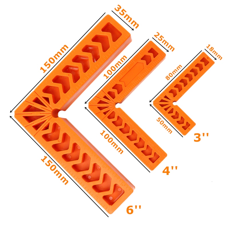 3''/4''/6'' Square Angle Ruler Protractor 90 Degrees Positioning Right Angle Marking Gauge For Carpentry Woodworking Tools