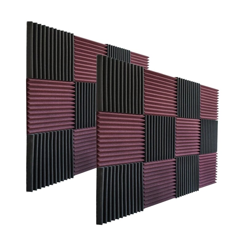 Ayhf -24 stk lydisolasjonsplate studio lydisolering skum akustisk støyreduksjon kile lydabsorpsjon skum