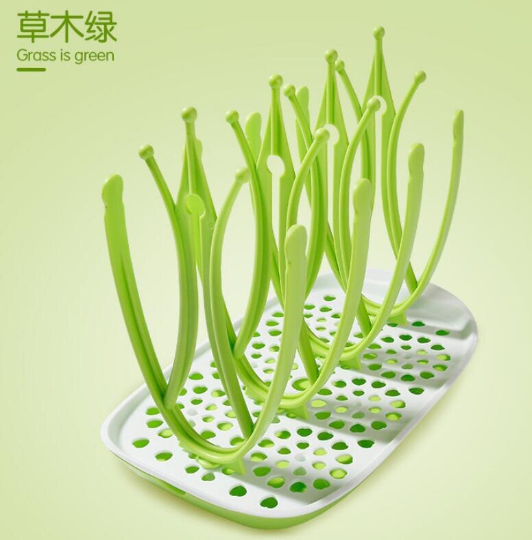 Secador de biberones para bebé, estante de secado de biberones sin BPA, soporte para biberones, escurridor, taza secadora: Vegetation Green