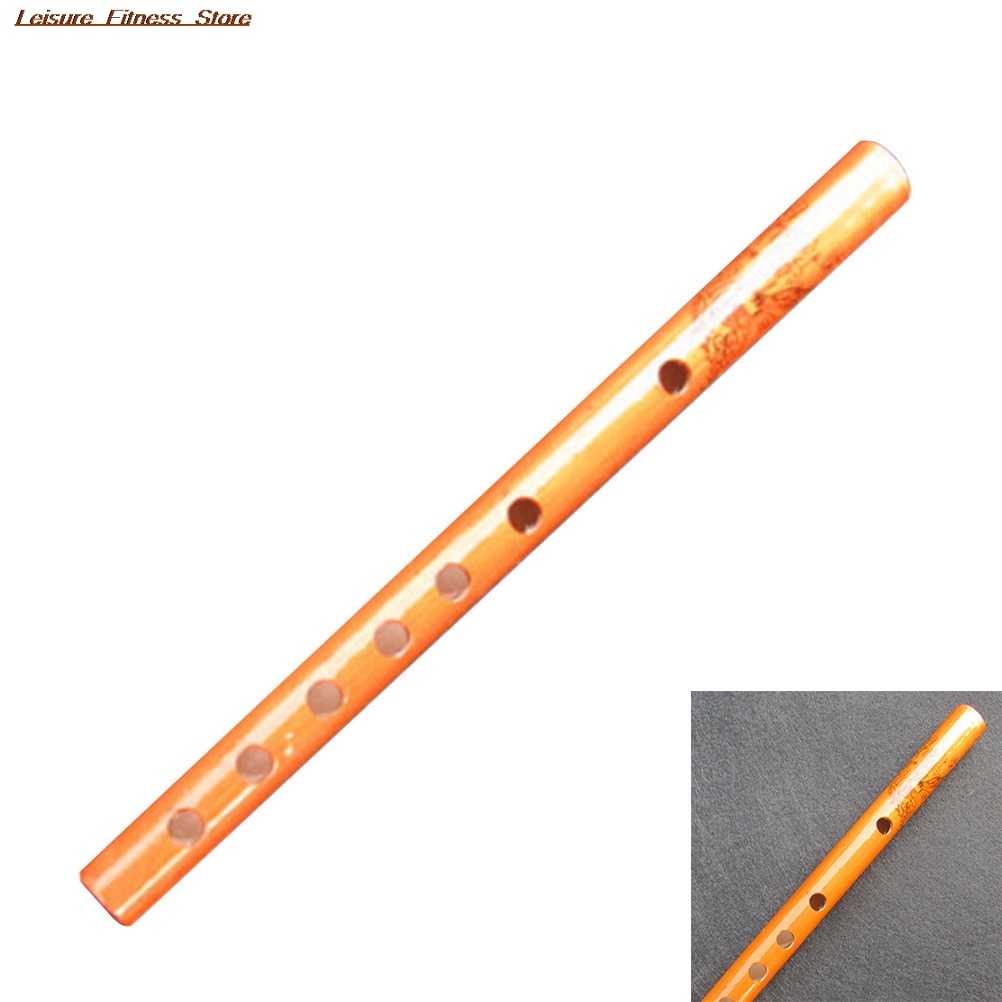 1Pc Chinese Traditional 6 Holes Bamboo Flute Vertical Flute Clarinet Student Musical Instrument Wooden Color
