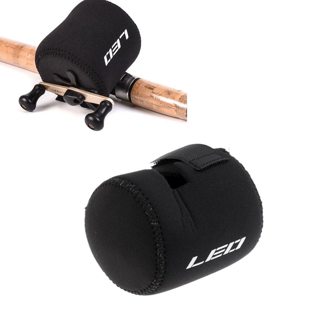 Fishing Drum Reel Cover Bag Neoprene Pouch Casting Drum Reel Bag Loop Fasteners Reel Cover Black Drum Reel Cover Fishing Reel