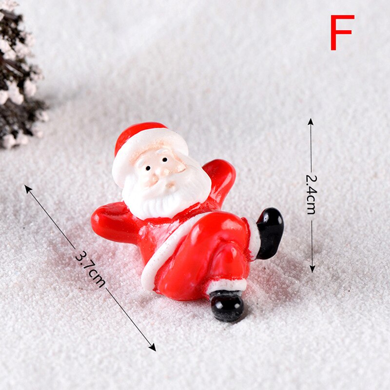 Mini Resin Christmas Decoration Santa Claus Snowman Tree Micro Landscape Model DIY Miniature Garden Figurines Home Decoration: F