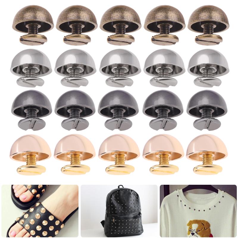 10 pièces dôme champignon Rivet pointe vis dos maroquinerie taches métallique bricolage Punk décoré vêtement décor