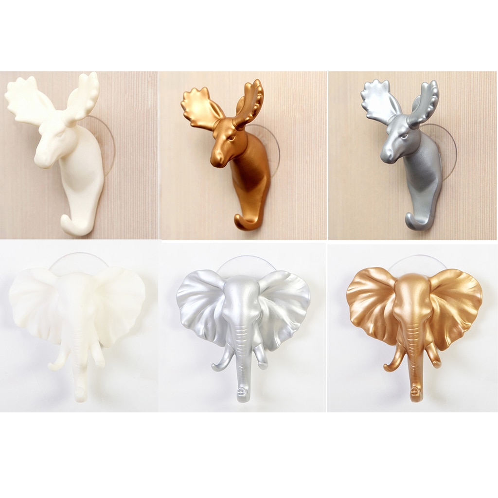 Porte-manteau en forme d'éléphant Elk | Crochet mural pour tête d'éléphant porte-serviette, porte-serviette pour la salle de bain, la décoration de la maison