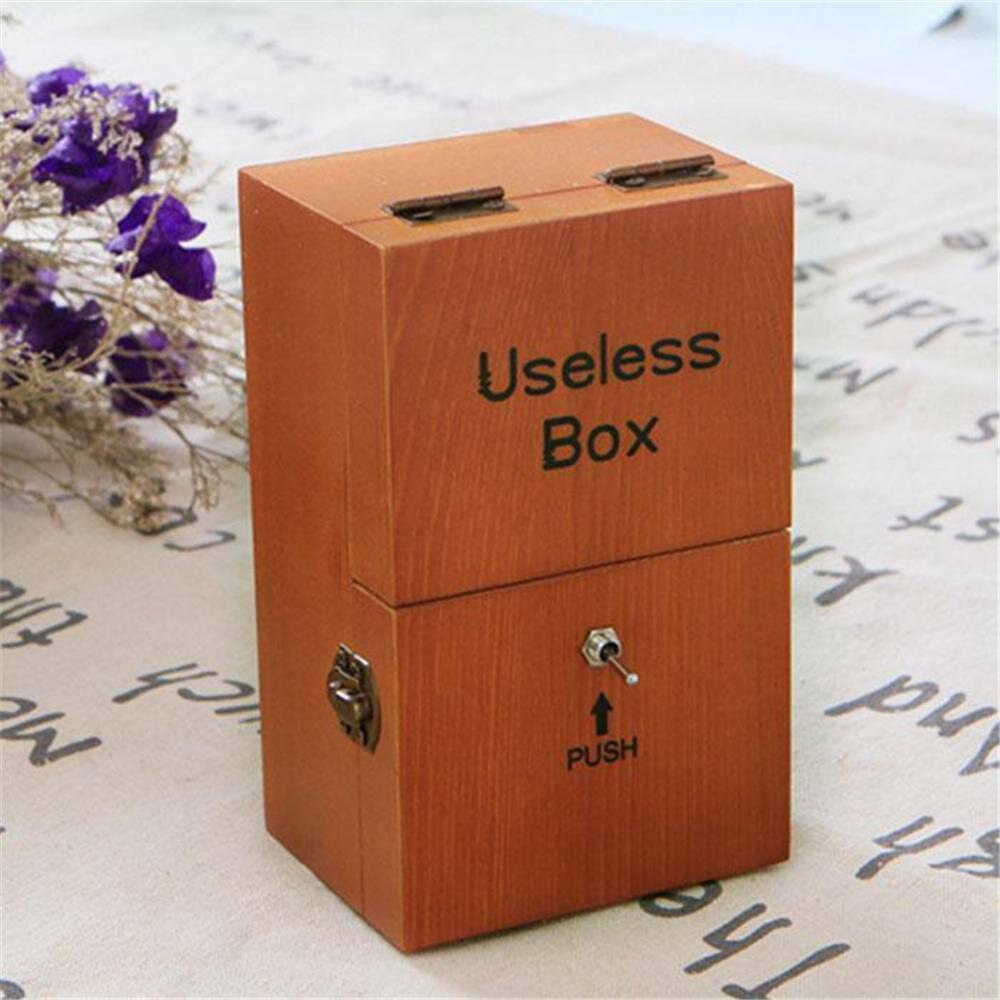 Wooden Electronic Useless Box Leave Me Alone Funny Toy for Boy and Kids interactive toys Stress-Reduction Desk Decoration