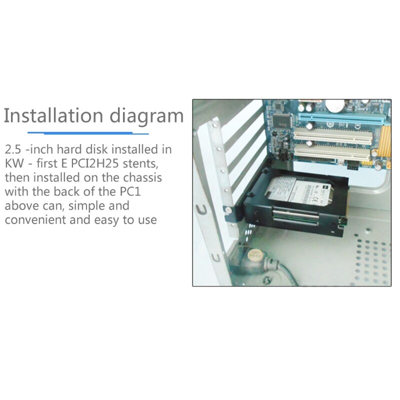 1 Pc 2.5-Inch HDD/SSD Metal Hard Drive Bay Desktop PCI Card Seat Hard Drive Bay T5UA