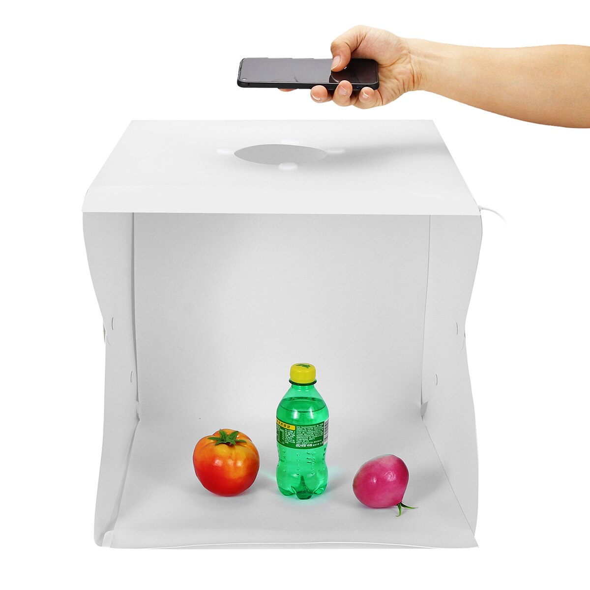 Boîte à lumière pliable Portable 800x800mm, Studio de photographie, boîte à lumière LED, Kit de tente pour téléphone, appareil Photo, arrière-plan