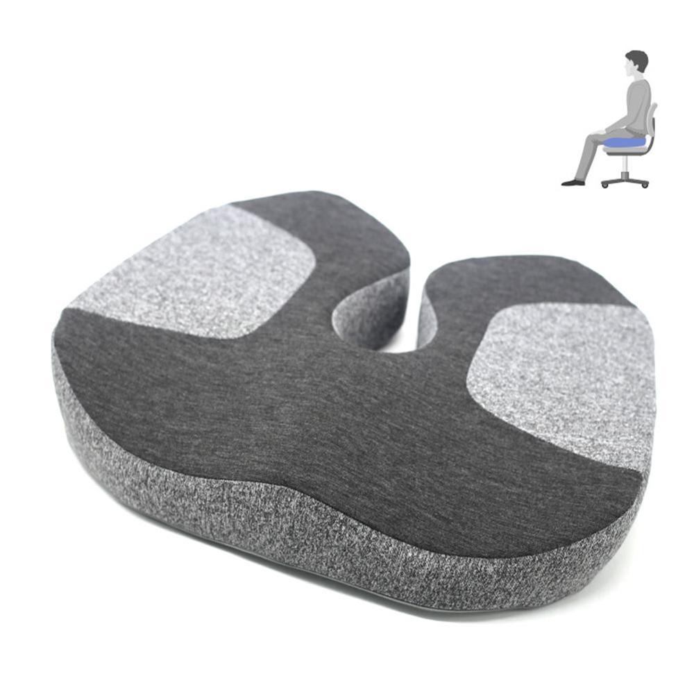 Memory Foam Zitkussen Orthopedisch Kussen Stuitbeen Bureaustoel Kussen Hip Autostoel Rolstoel Heupen Massage Wervels Seat Pad: Light Grey