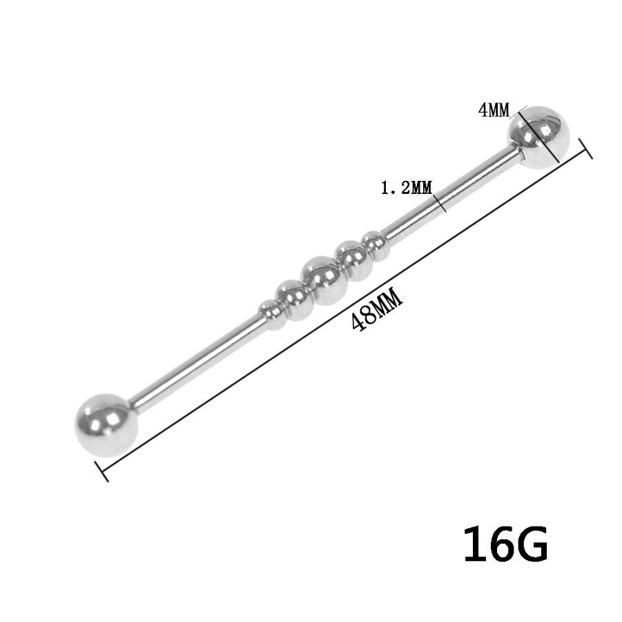 1PC Stainless Steel Industrial Barbell Ear Helix Piercing Labret Lip Ear Cartilage Stud Earrings Piercing Body jewelry Black