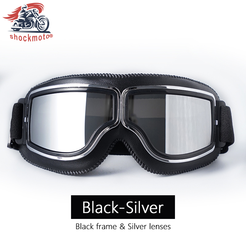 Universal Motorcycle Vintage Goggles Leather Motorbike Scooter Biker Moto Glasses Goggles for Steampunk Helmet Goggles Dustproof: Brown