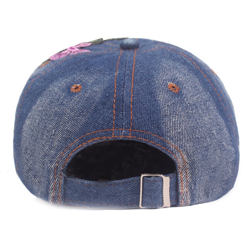 Feminino floral denim clássico boné chapéu de beisebol casual ajustável cowboy chapéus hatcs0407