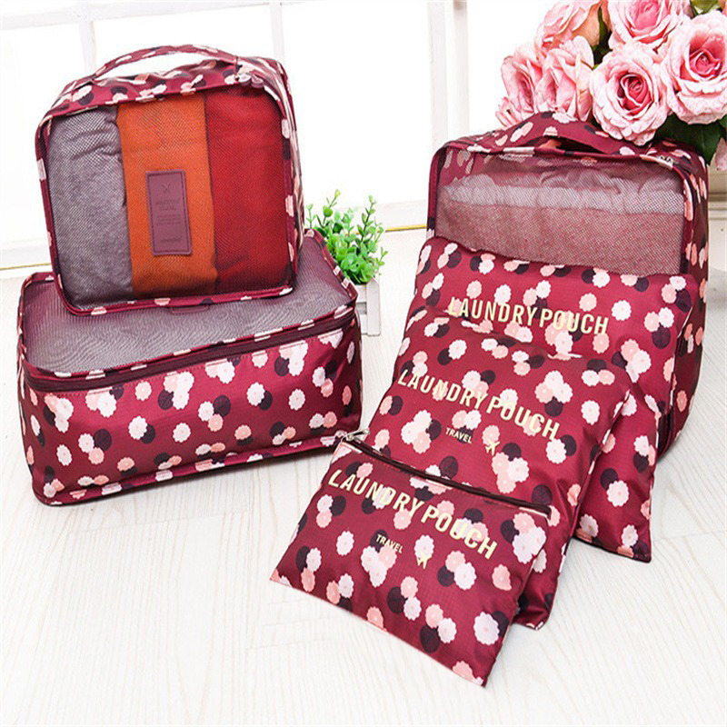 6-teiliges Reise-Organizer-einstellen, Koffer-Aufbewahrungsbeutel, tragbare Kleidung, Unterwäsche, Schuhe, Würfel, Reisen, machen-hoch-Taschen, Gepäck-Organizer