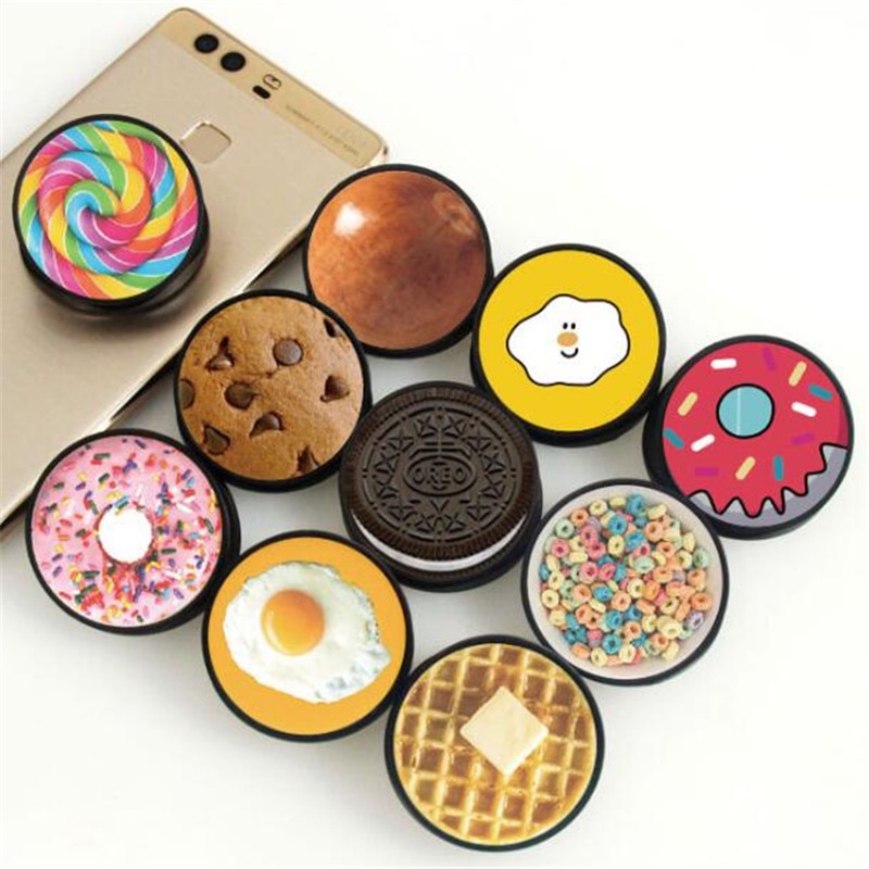 Alimenti Biscotti Espansione Phone Mount Grip Butterato Presa Fold Finger Grip Supporto Del Telefono Mobile per Il Iphone Smartphone Del Basamento della Staffa