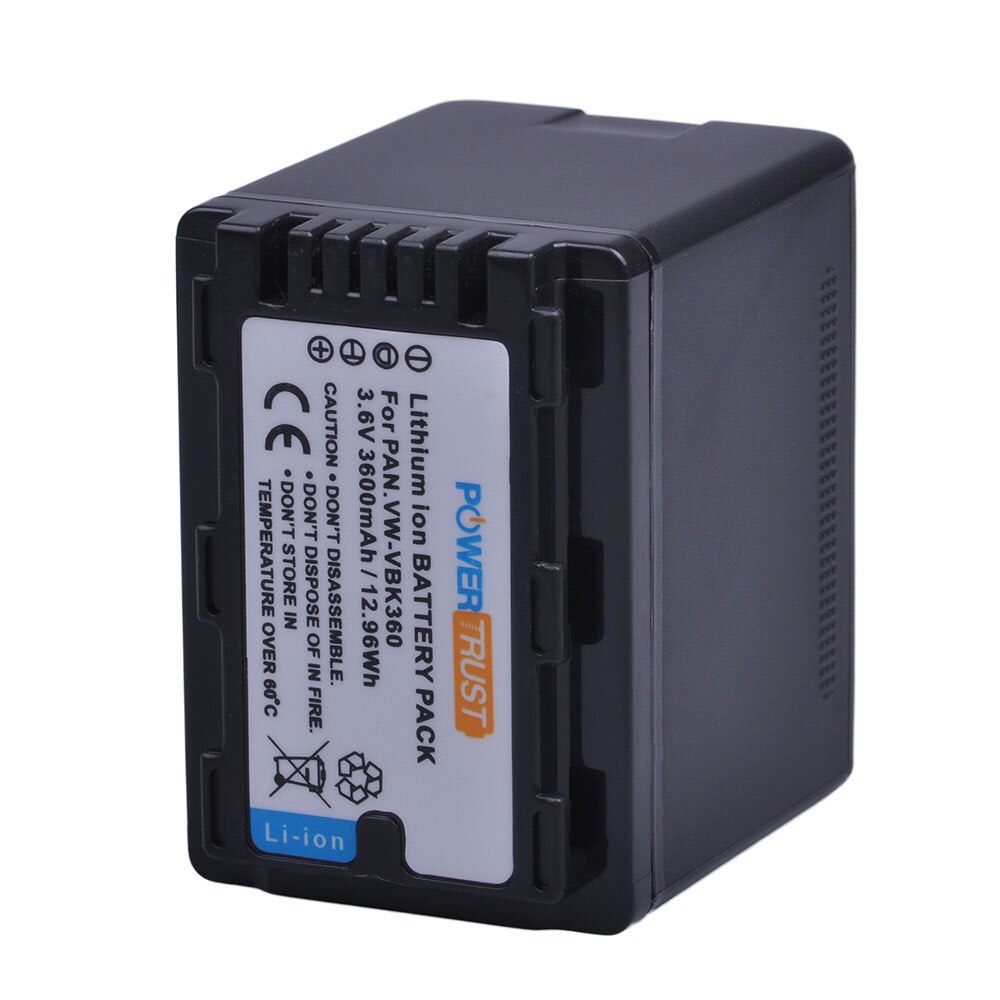 1x 3600mAh VW-VBK360 VW VBK360 VBK360 Battery and Charger for Panasonic HDC-HS80 SD40 SD60 SD80 SDX1 SDR-H100 H85 H95 HS60 HS80