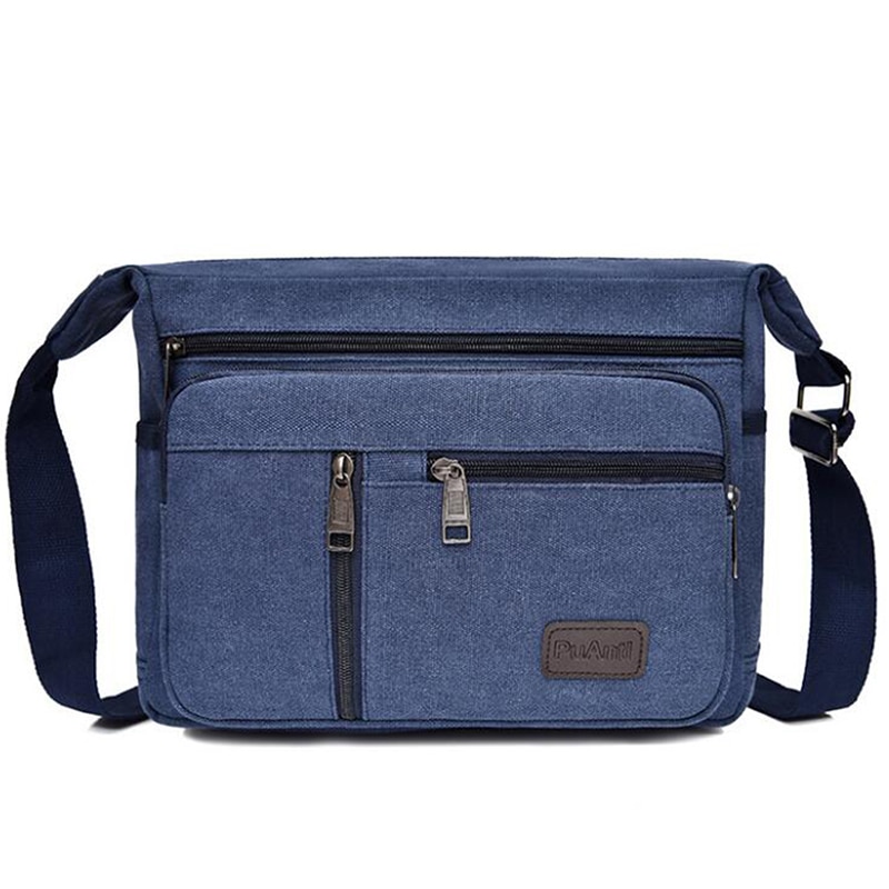 Good Qualtiy Travel Bag Canvas Casual Shoulder Crossbody Outdoor Bags Mens Travel School Retro Zipper Shoulder Bag