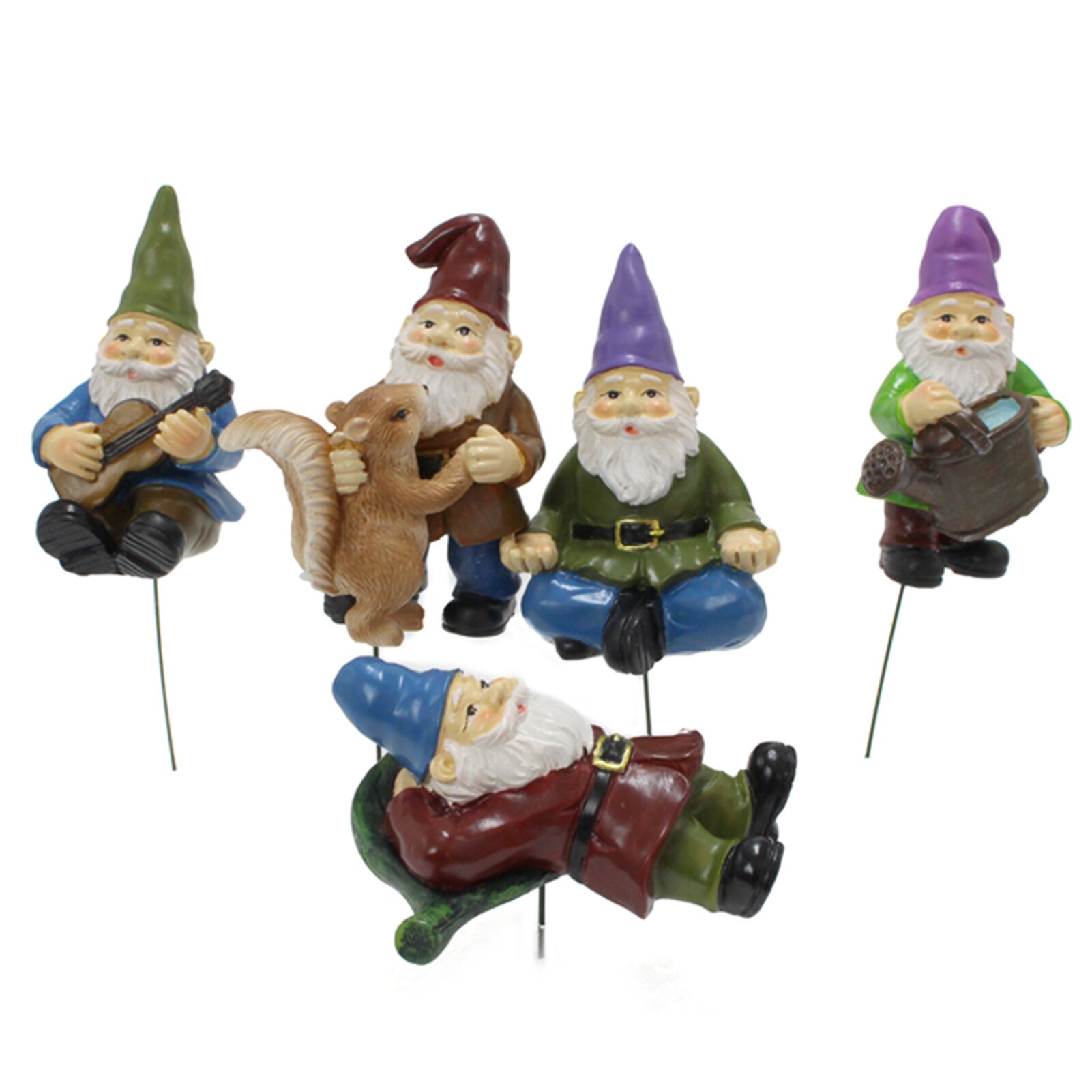 5PCS Waterproof Fairy Garden Miniatures Gnome Mini Cute Dwarf Figurines For Garden Yard Decoration Naughty Pleasant Atmosphere: Default Title