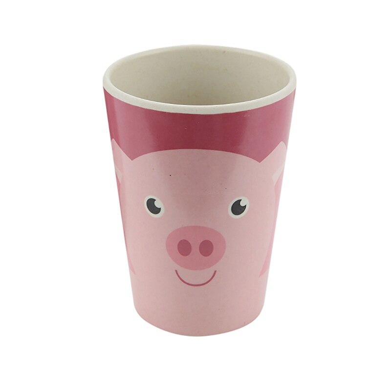 Taza de agua para niños, tazas de fibra de bambú para protección del medio ambiente para bebés, taza antideslizante con estampado de dibujos animados: 7