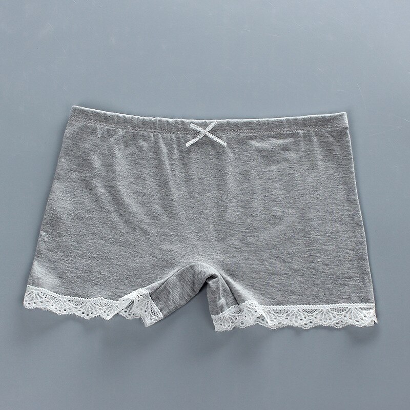 5 pz/lotto ragazze estate pizzo intimo pantaloncini di sicurezza cotone traspirante pantaloni corti adolescente abbigliamento per bambini: grey