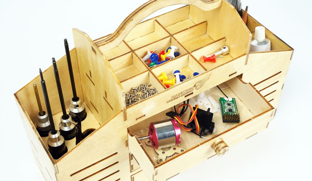 Diy Houten Toolbox Building Kit Perfect Voor Gereedschap Mes, Bestand, Pin, Lijm, Schuurpapier, klem, Potlood, Liniaal En Gradenboog