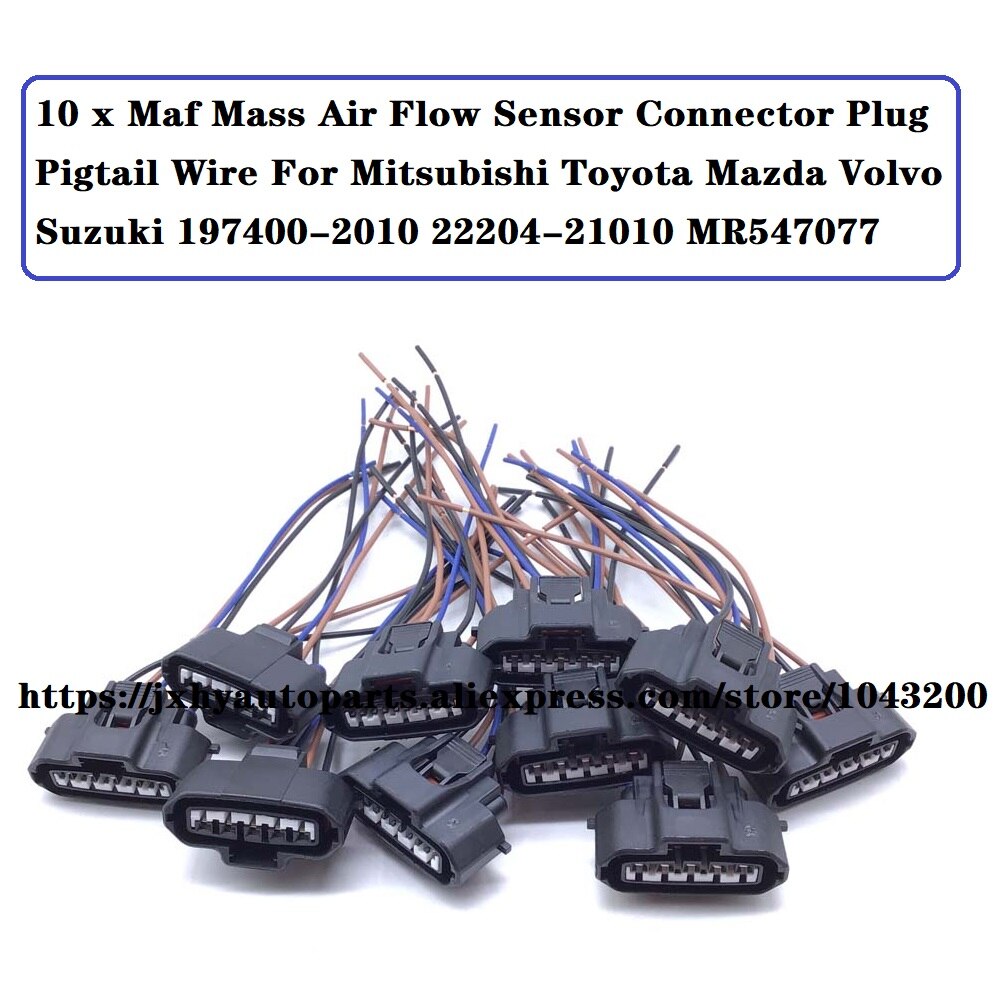 Maf Mass Air Flow Sensor Connector Plug Pigtail Wire For Mitsubishi Toyota Mazda Volvo Suzuki 197400 22204-21010 MR547077