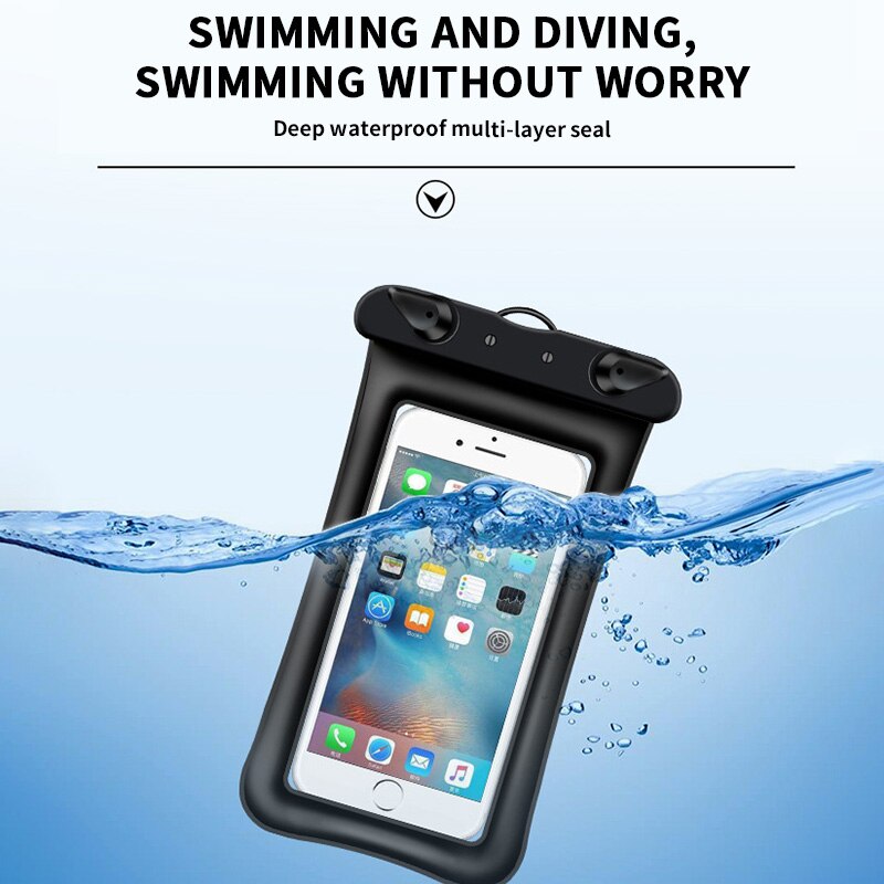 Telefoon zwemzak opblaasbare waterdichte tas strand telefoonbeschermer telefoonhouder voor zwembad telefoon waterdichte hoes