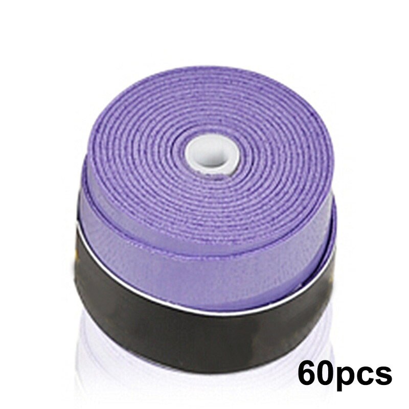 20 stk 30 stk anti-skli myk absorberende svette pustende tennisracket grep overgrip badminton squash tape: Lilla 60 stk