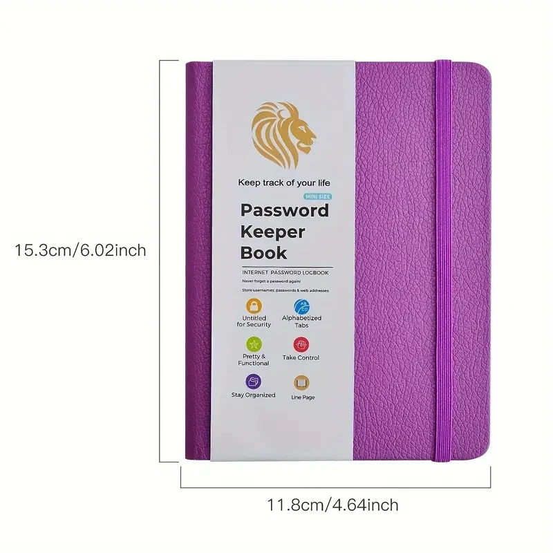 Libro de contraseñas con pestañas alfabéticas, registro de direcciones y contraseñas de Internet para organización de contraseñas, cuaderno de notas