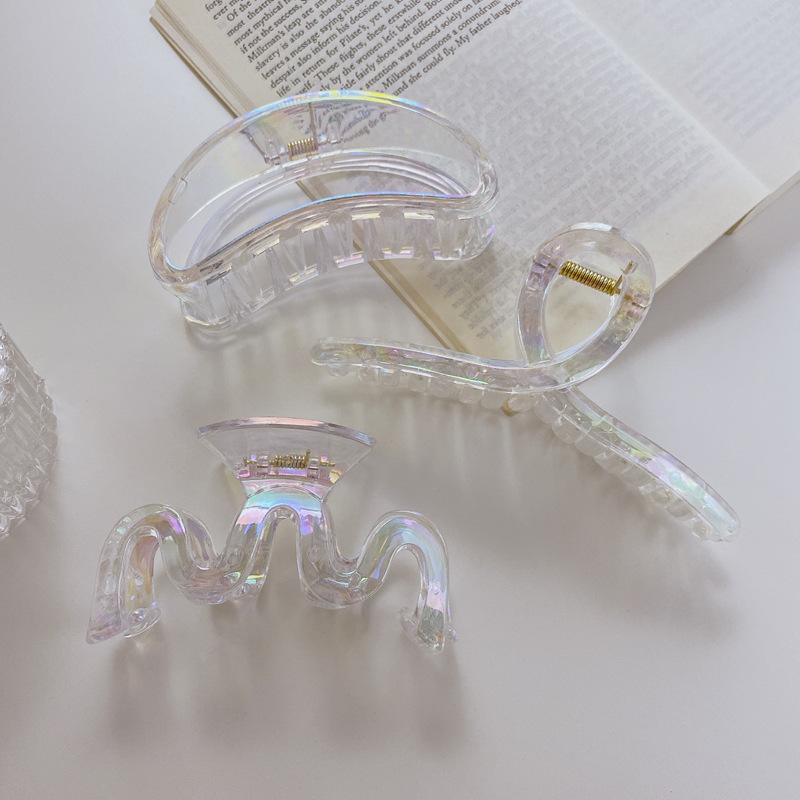 2022 Geometrie Kleurrijke Haaraccessoires Eenvoudige Transparante Hars Grote Haarspeld Voor Vrouwen Meisjes Krab Haar Klauw Clips