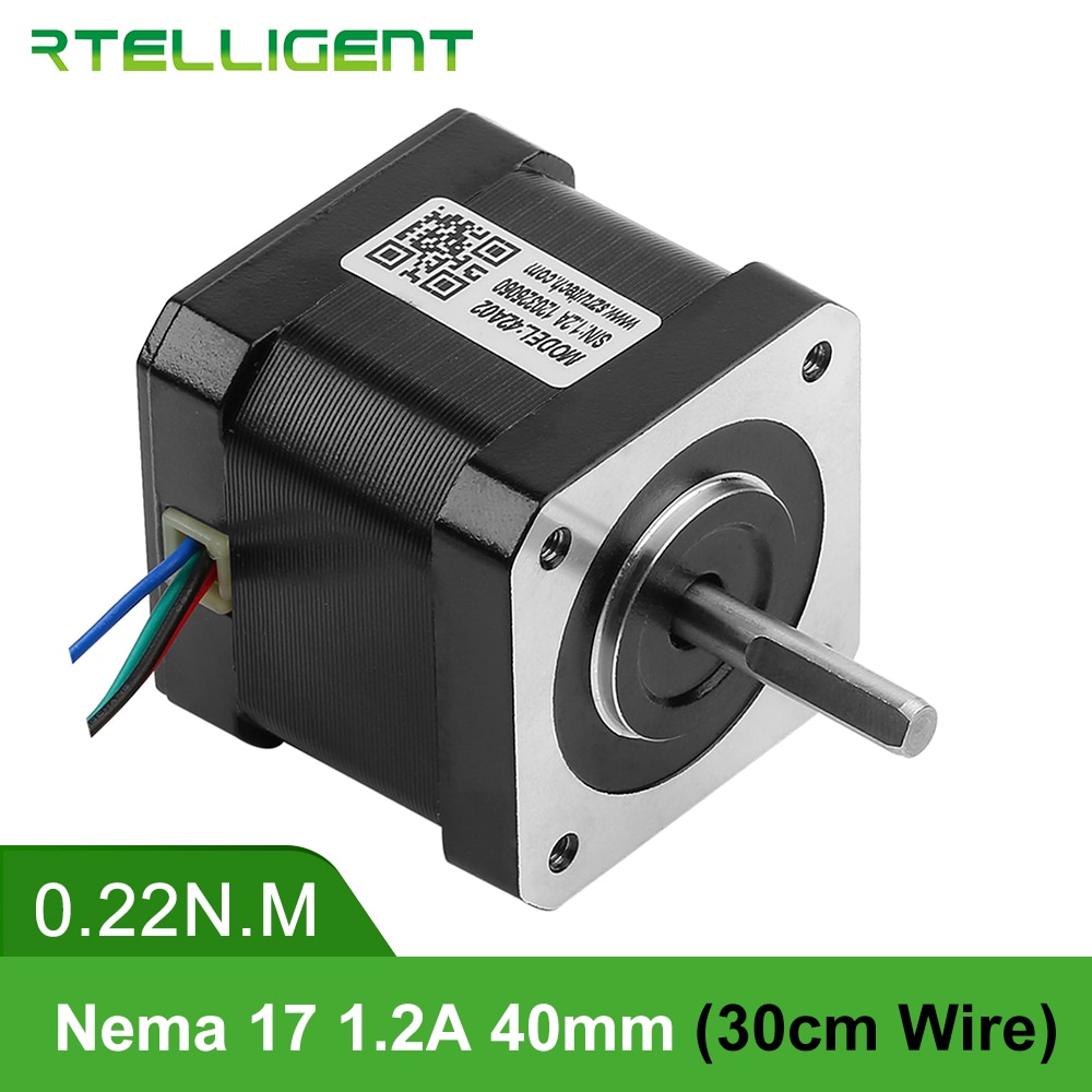 Motor paso a paso Rtelligent, 2 fases, Nema 17, 24-48V CC, suministro R42, con Motor paso a paso Nema17 22/34/71N.cm