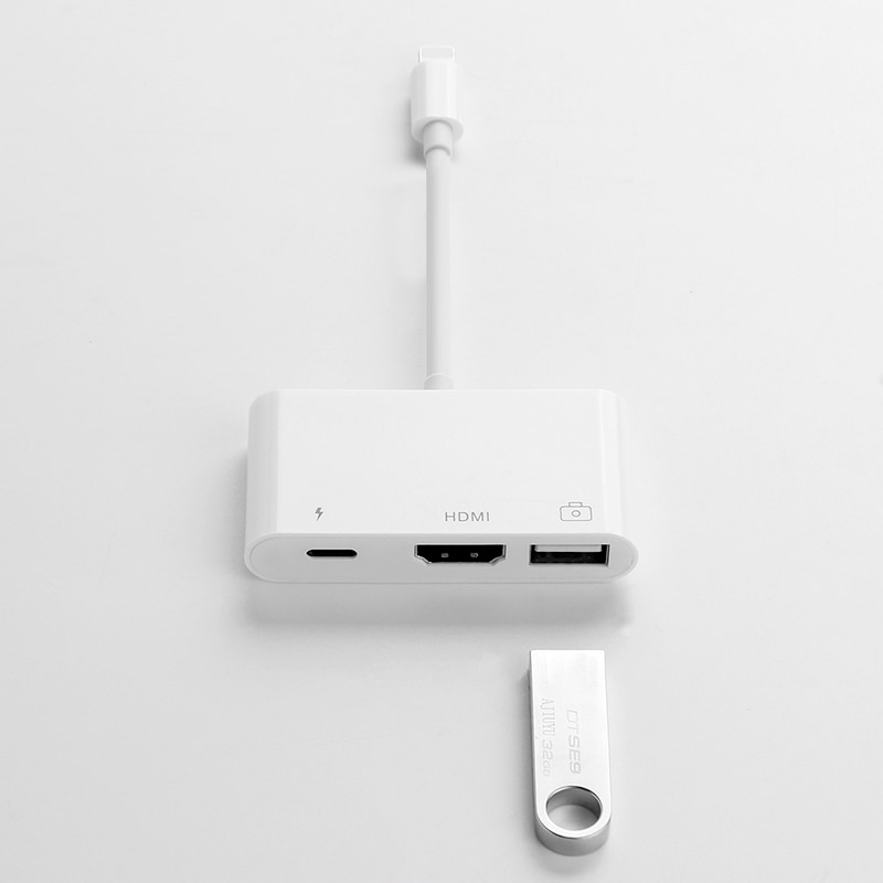 Ajiuyu Usb Lightning Otg Hub Voor Ipad Air 2 3 Pro Mini 4 5 10.2 9.7 10.5 Tablet Hdmi Adapter converter Aansluiten Toetsenbord Muis