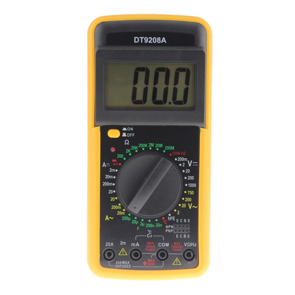 Digital Multimeter DT-9208A Volt Amp Ohm Hz AC/DC Temperature Hertz Tester Meter Ammeter Voltmeter Multimetro Current Tester