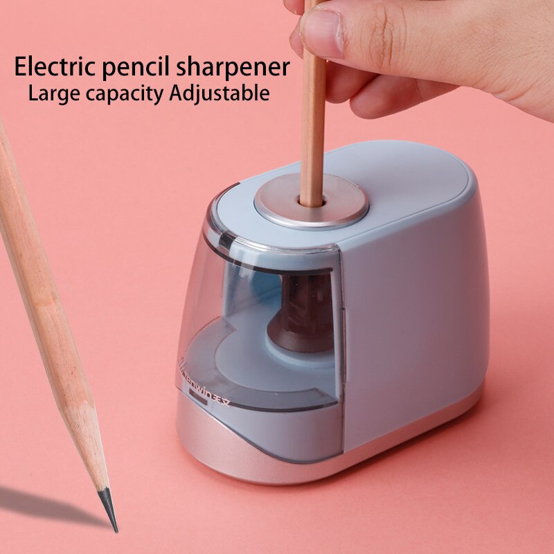 TENWIN – taille-crayon automatique électrique, mignon, taille-crayon, batterie, crayons pour enfants, papeterie robuste, kawaii, bureau