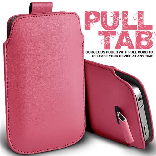 PU Leather Pull Tab Sleeve Pouch For LG K9 / K8 /Aristo2 X210/Zone 4/X2 Phone Cases Bag Universal Full Protection Pouch: Pink