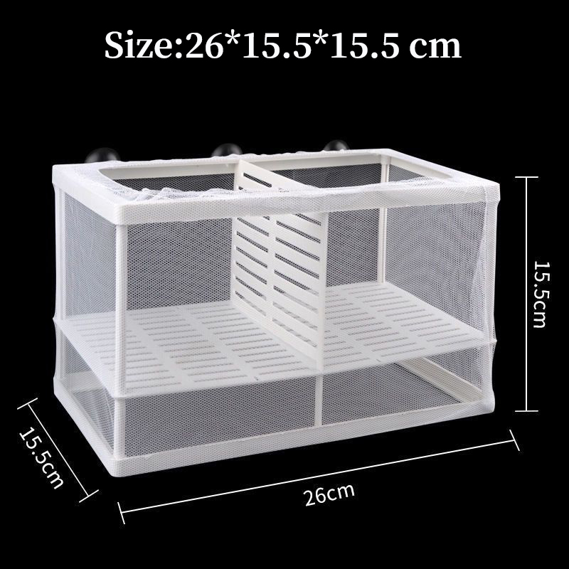 1 Pc Aquarium Fish Breeding Breeder Box Baby Fish Hatchery Isolation Net Fish Tank Incubator Box Hanging Aquarium Accessories: 26x15.5x15.5cm
