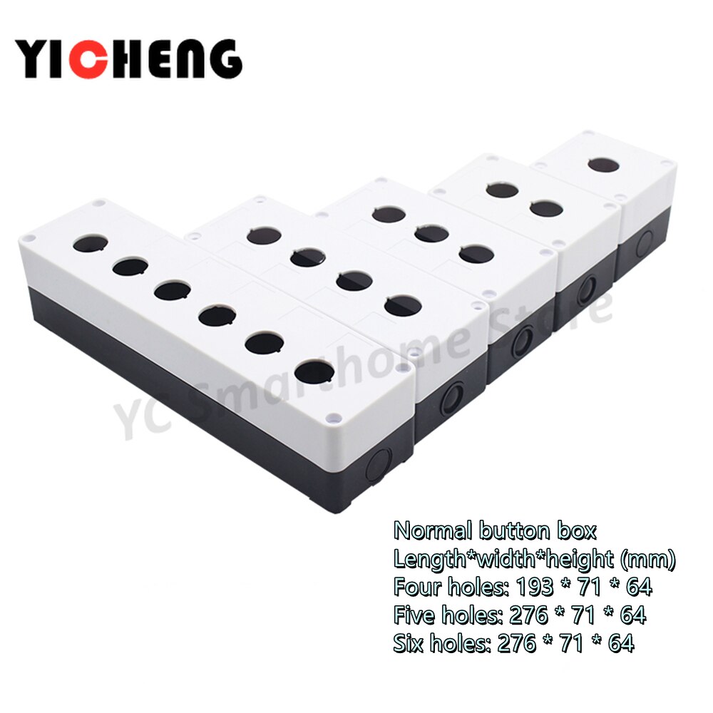 1Pcs Four holes/Five holes/Six holes Waterproof button box switch control box switch cassette /Mounting hole 22mm