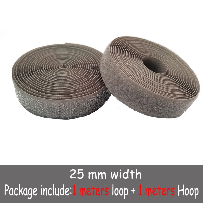 25mm colour fastener tape hooks and loops sewing Accessories tape strap for shoe repair clothing DIR 1m hook + 1m loop: Color 07