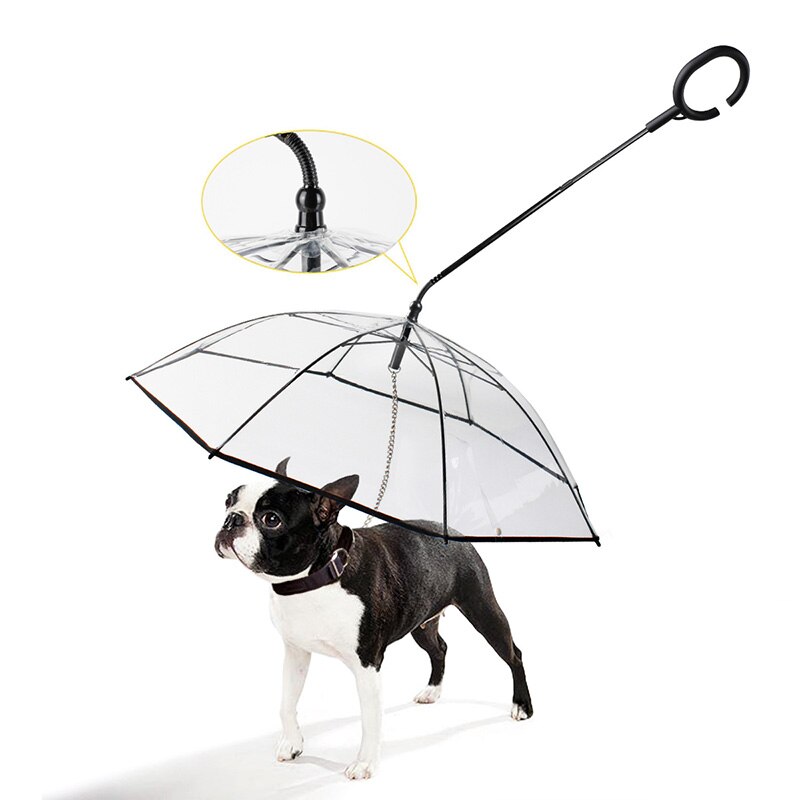 Paraguas transparente para perros y gatos pequeños, funda transparente resistente al agua, ajustable, para lluvia, nieve, viaje al aire libre, novedad