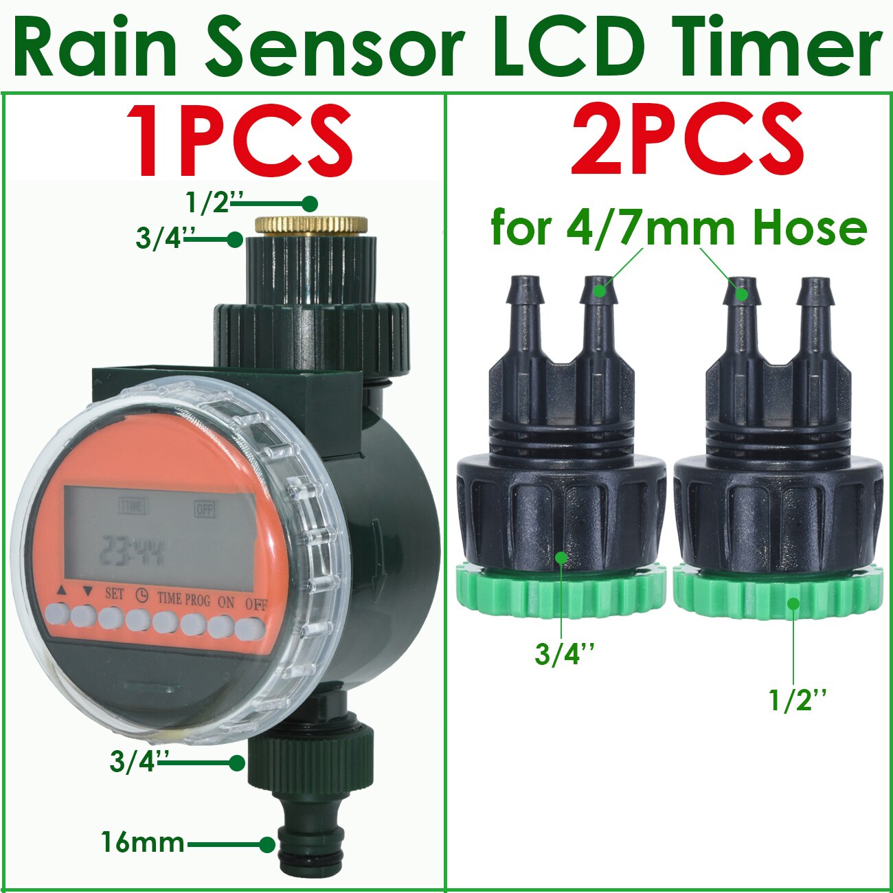 KESLA Garden Automatic Rain Sensor Water LCD Timer Drip Irrigation Greenhouse Electronic Irrigator Watering Controller System: Rain Sensor Timer-B