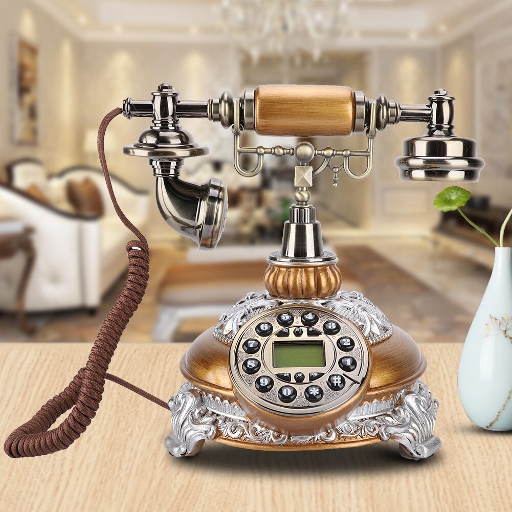 Retro Decorative Vintage Telephone Antique Telephone FSK/DTMF Rotary Dial Antique Landline Office Home Auto IP with Tool