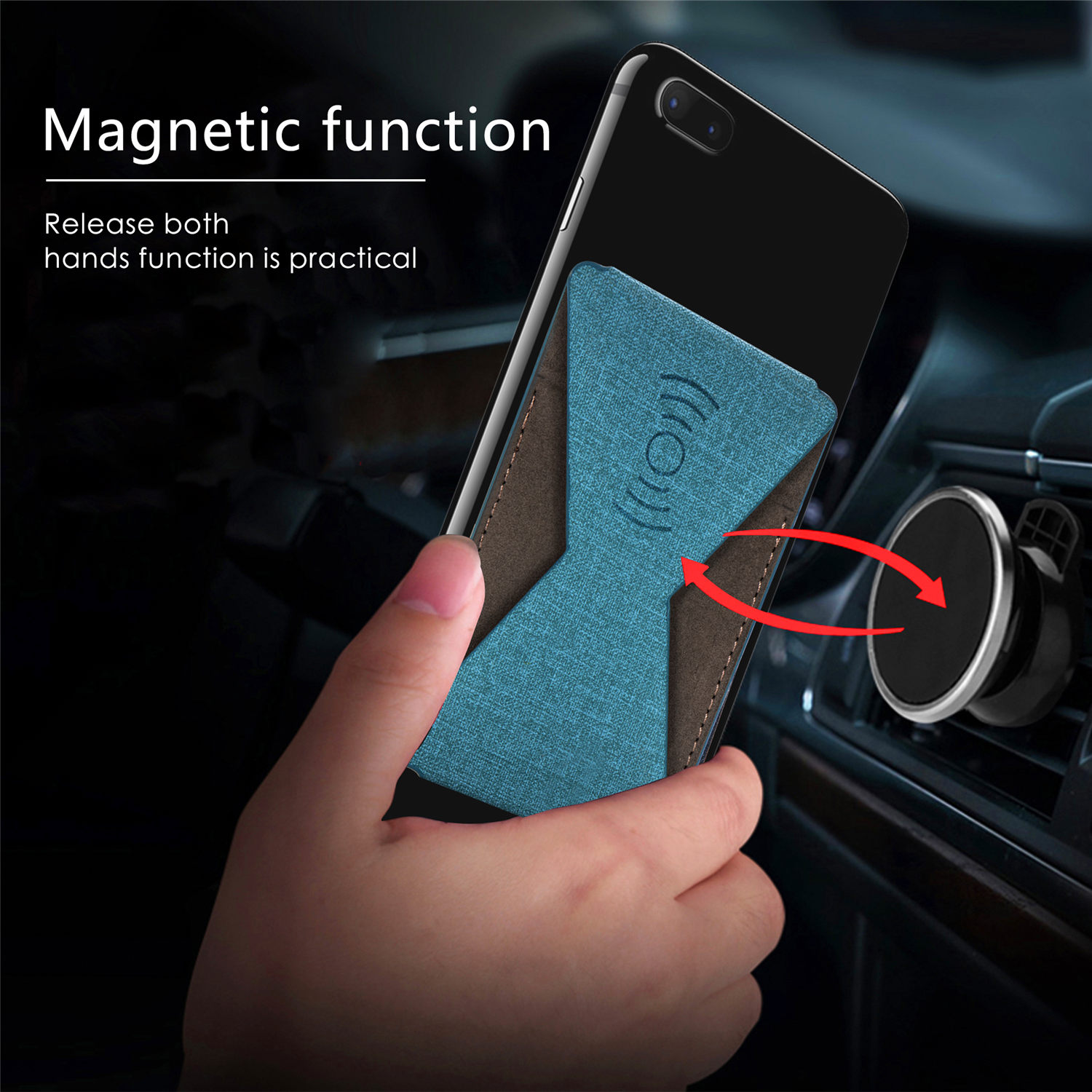 Tela di canapa auto Adesivo Magnetico Autoadesivo della Parte Posteriore per il iPhone 11 pro Max XR portafoglio carta Supporto Del Telefono per Samsung S20 ultra nota 10 Più