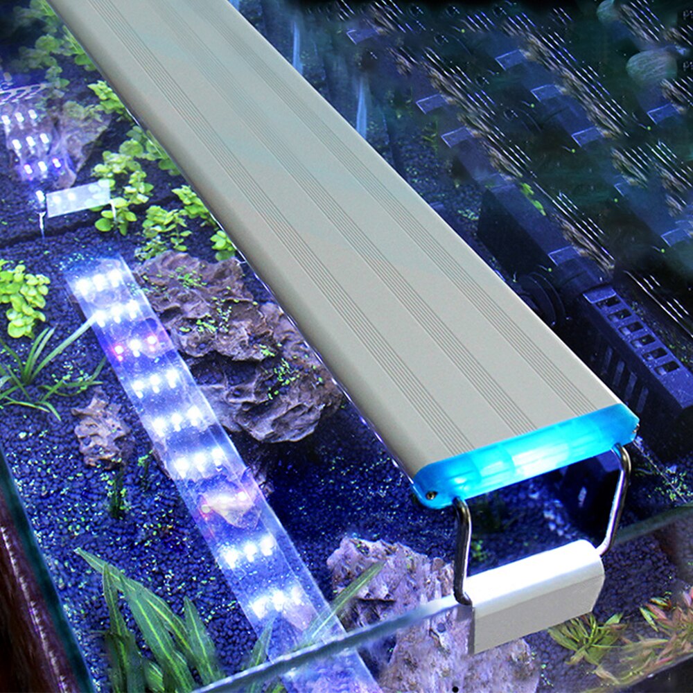Aquarium Fish Tank Light Extendable Brackets White Blue LED Light for Freshwater Planted Aquarium Lighting Aquarium Supplies