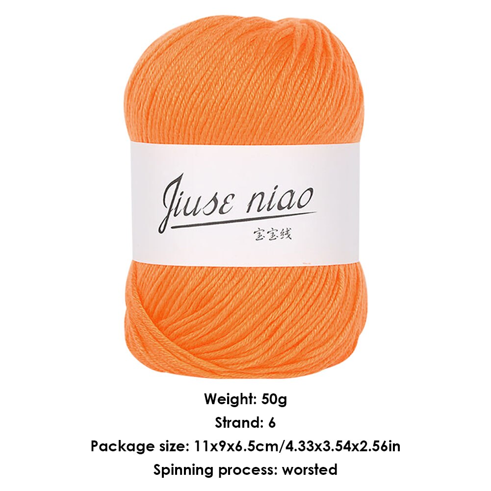 50g/rollo de hilados para ganchillo finos de algodón de punto suave DIY hilos de bebé suave Rival línea de tejer cinta de Hilo: F