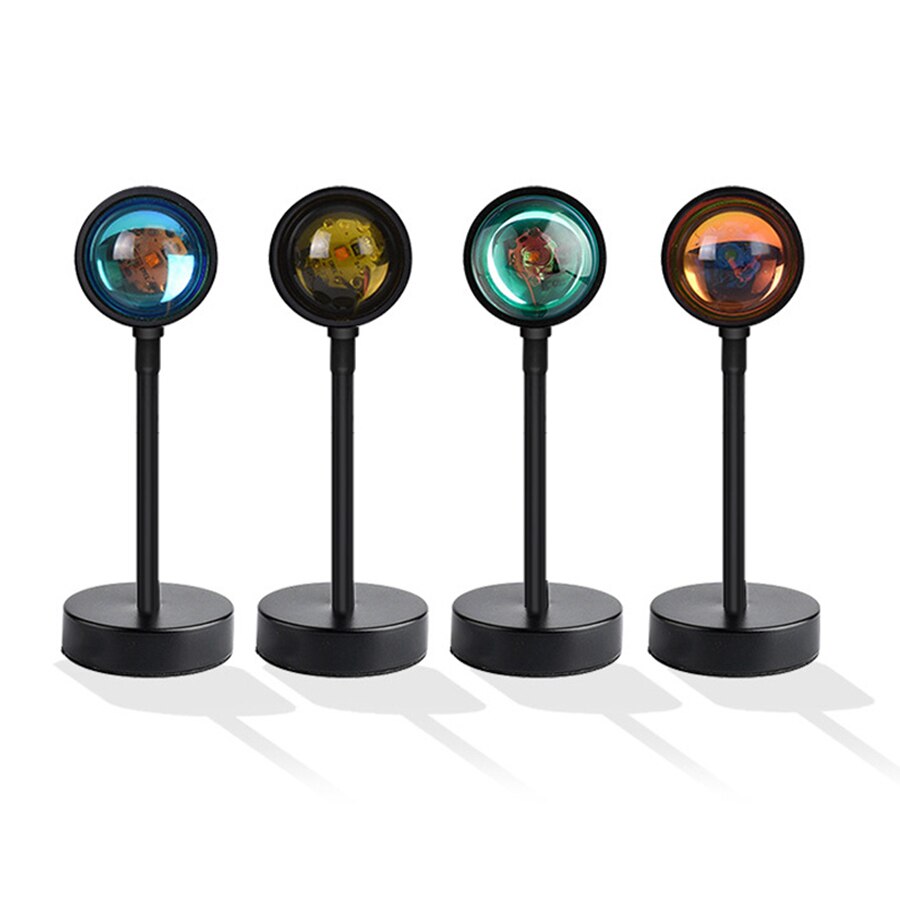 Zonsondergang Rode Led Nachtlampje Zon Projectie Usb Rainbow Projector Wanddecoratie Verlichting Bureaulamp Voor Slaapkamer Bar Koffie Winkel