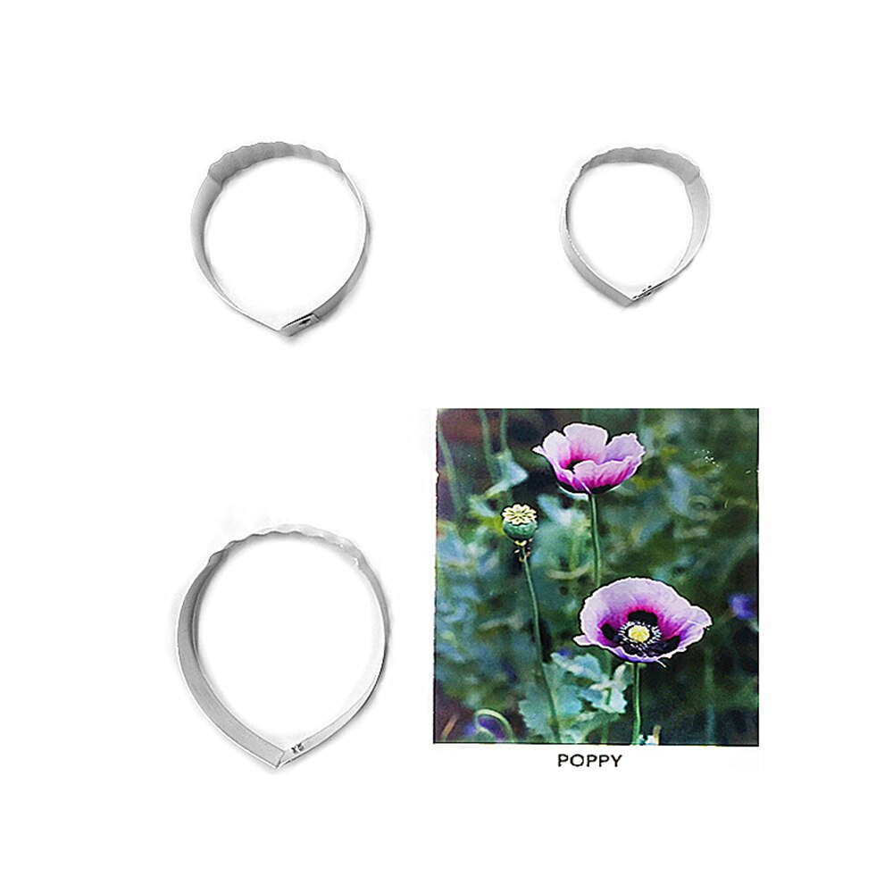 Poppy fondant sugar flower cutters baking cake decorations Polymer Clay Cold Porcelain gumpaste tools