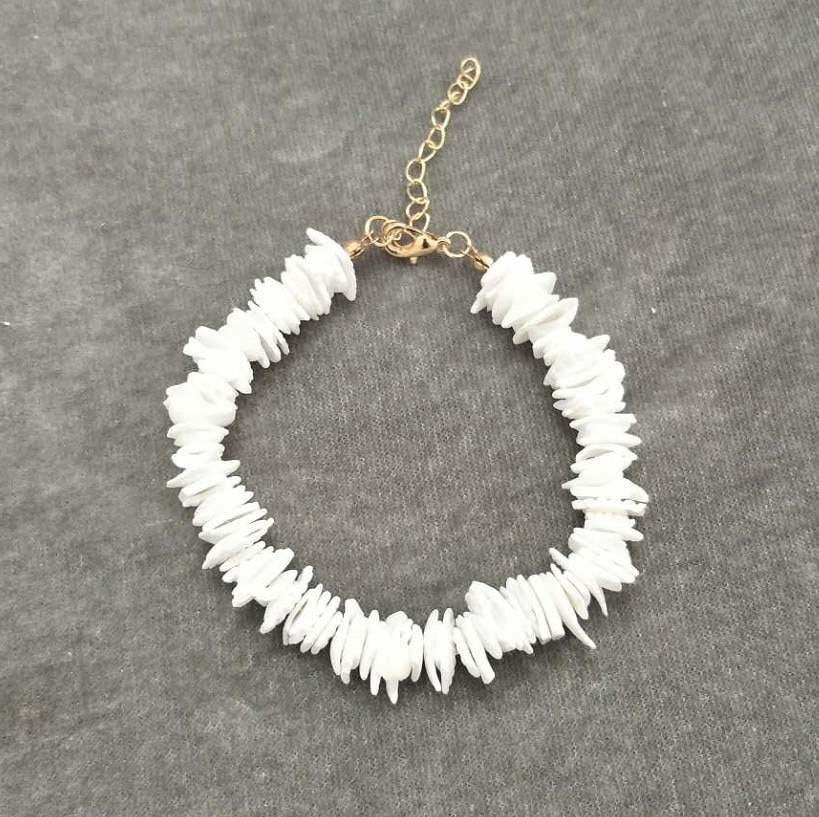 Rainbery White Shell Nugget Irregular Gravel Chips Beads High Grade Women Weddings Oarty Chian Necklace