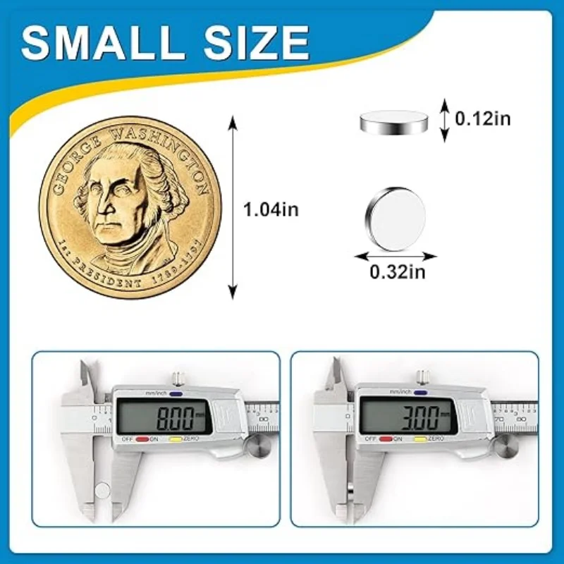 Imanes de refrigerador de 8x2/8x3/10x3mm, 3 tamaños diferentes, imanes pequeños, imanes de nevera de disco redondo pequeño para manualidades de pasatiempos de oficina: XXL / Bronce