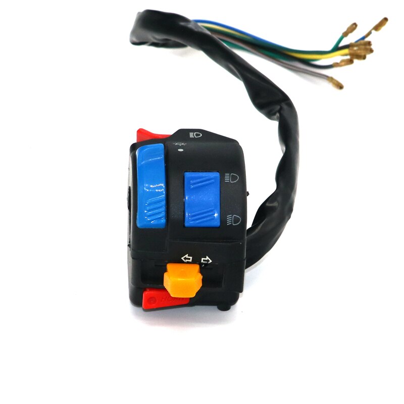 LMoDri, interruptor multifunción para motocicleta de 22mm, manillar Dirt Bike ATV, interruptores de cinco funciones de encendido/apagado para Indicador de bocina de luz delantera